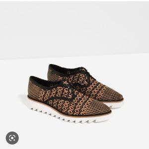 Zara braided leather bluchers